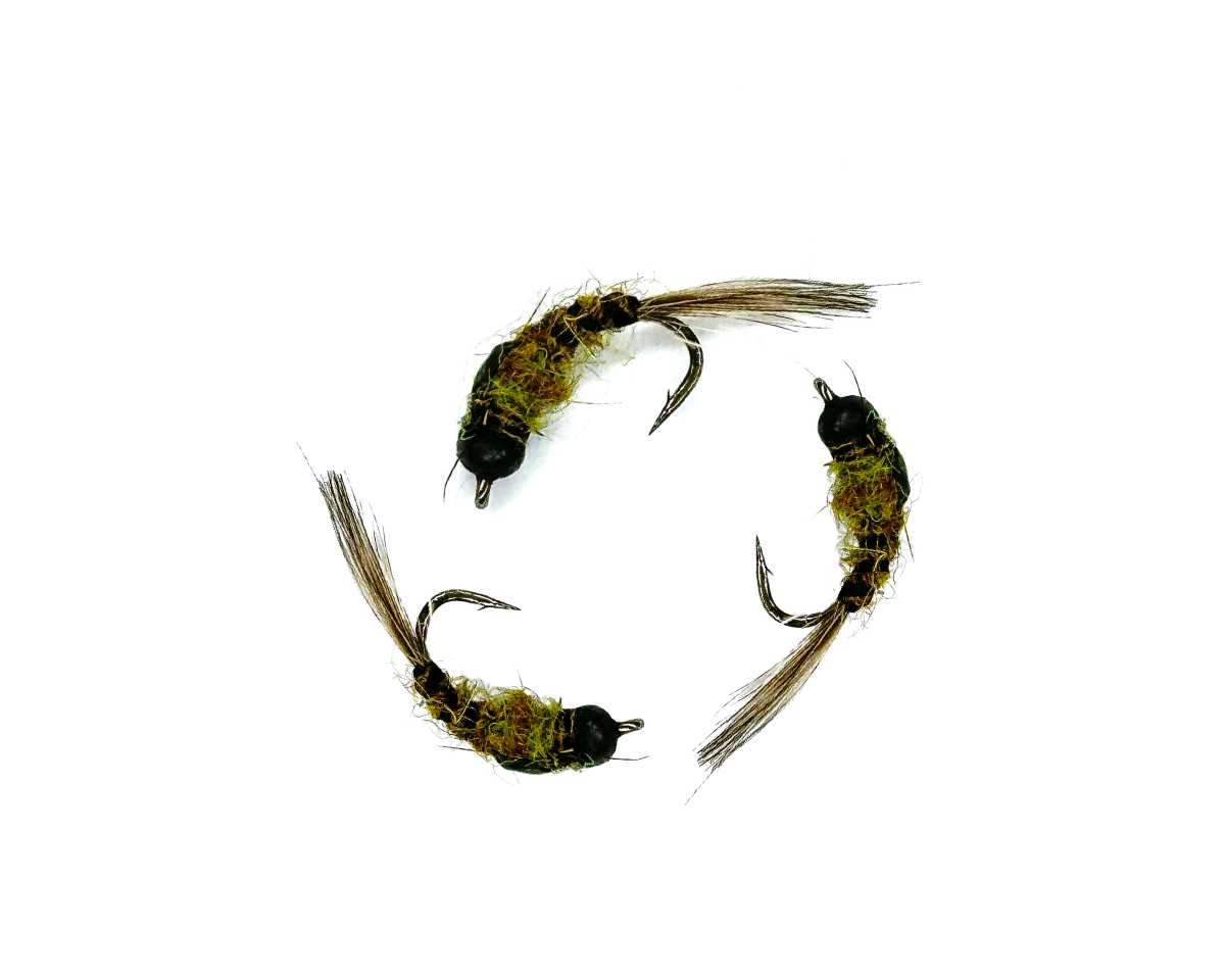 G.H. Ribbed Tungsten Nymph Olive #14