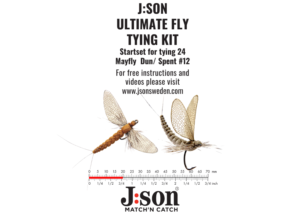 Tying Kit 24 pcs Mayfly Dun/ Spent #12